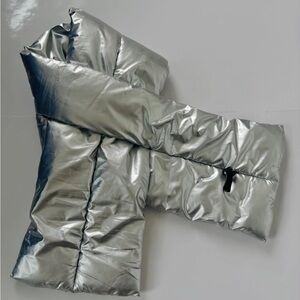 Love & Lore Metallic Silver Puffer Scarf